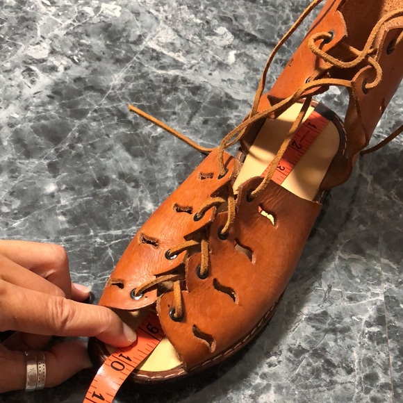 9 Leather Renaissance Medieval Sandals Shoes Lace Up Handmade Gladiator - Picture 4 of 7